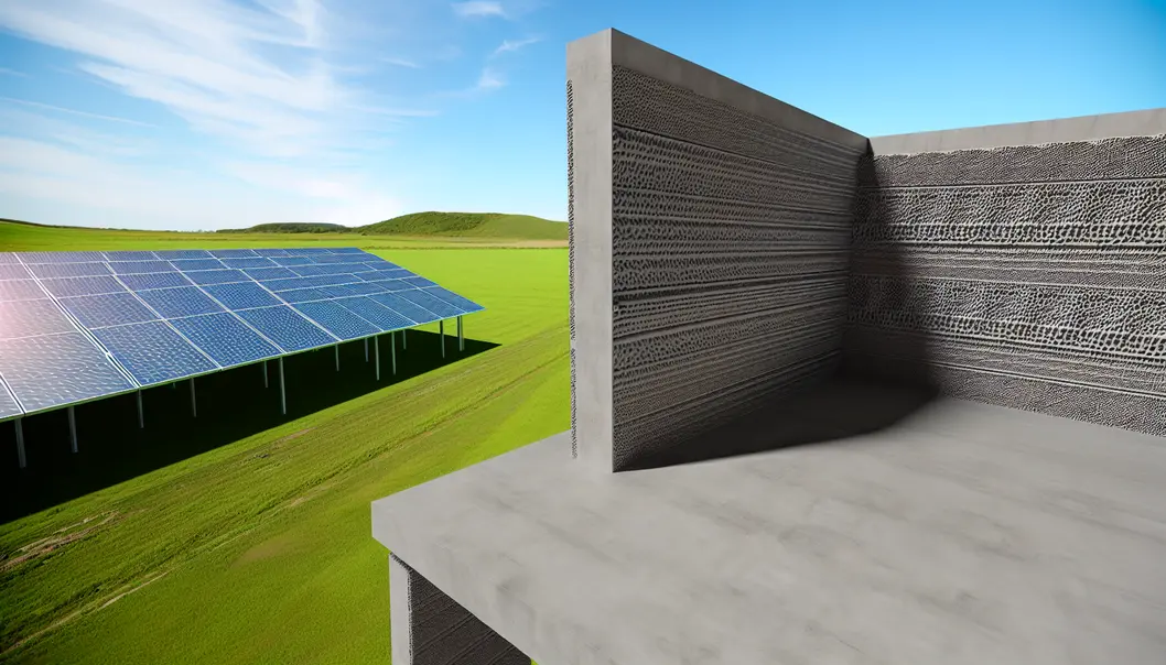 3D printing in action during the construction of a modern eco-friendly home.